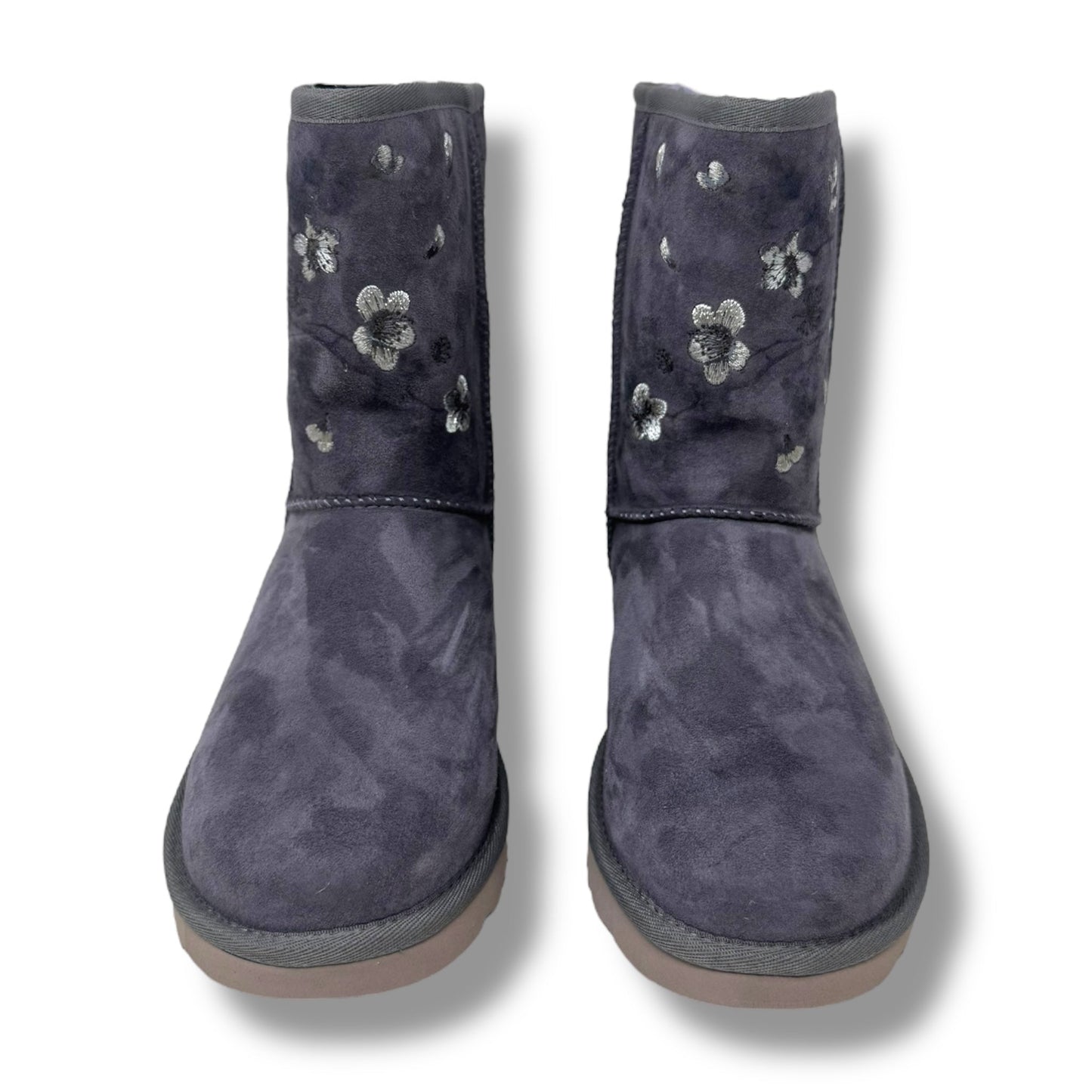 Classic Short Blossom Boots Designer By Ugg In Purple, Size: 7