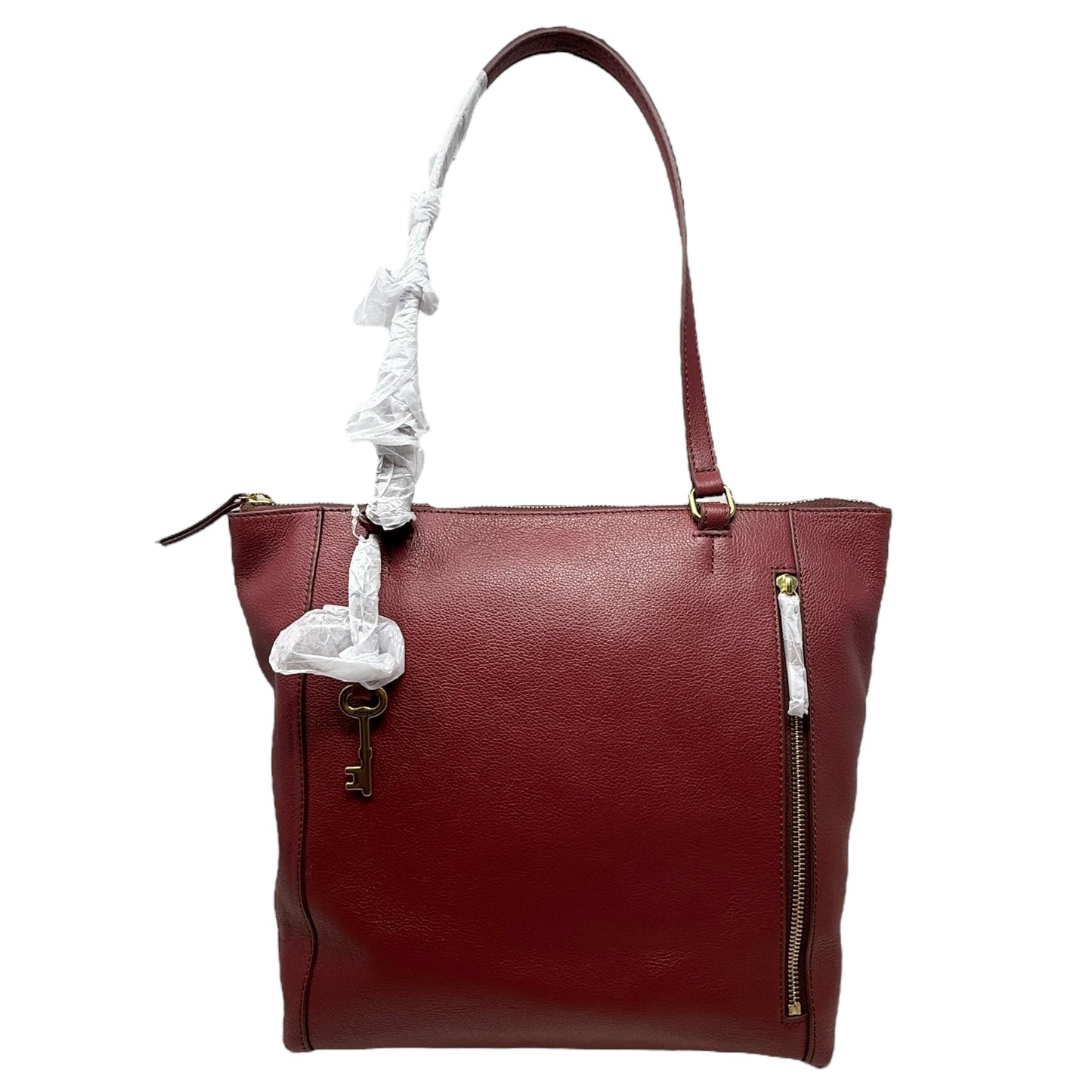 Tara Shopper Tote Leather By Fossil In Red Velvet, Size: Large