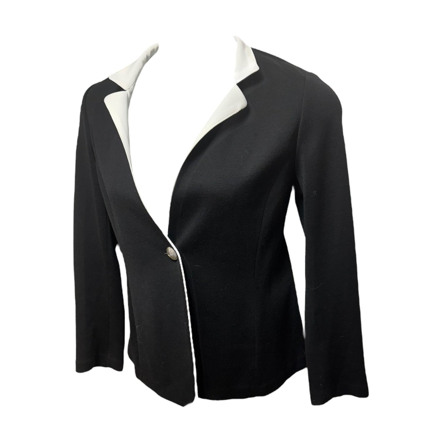 Blazer Luxury Designer By St. John In Black & White, Size: 8