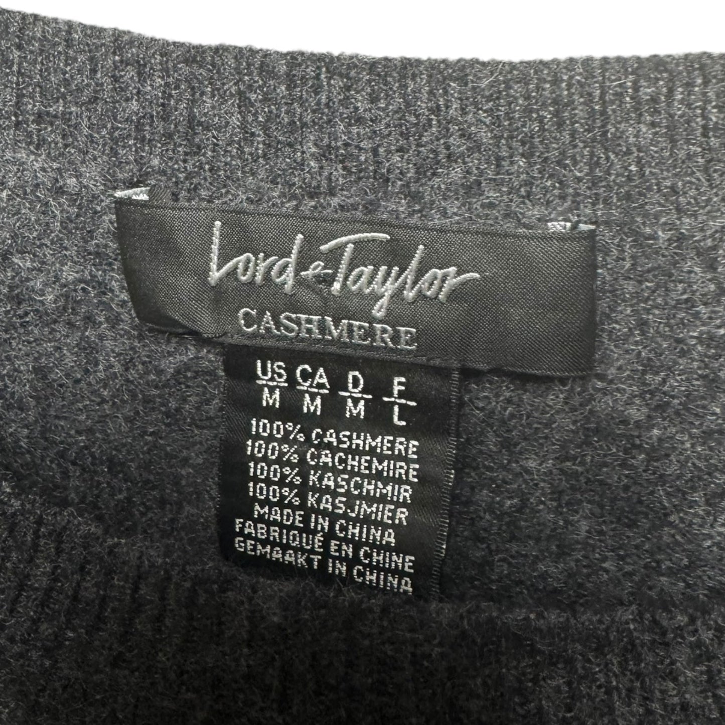 Crew Neck Cashmere Sweater By Lord And Taylor In Grey, Size: M