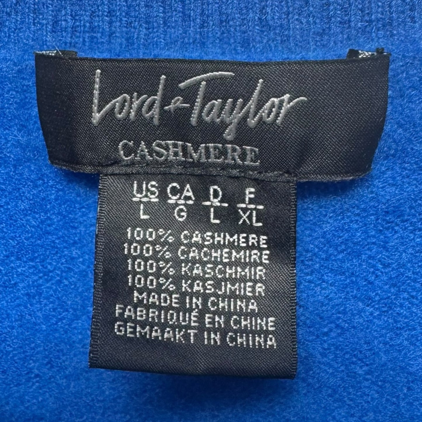 Crew Neck Cashmere Sweater By Lord And Taylor In Blue, Size: L