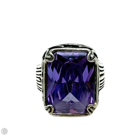 Lavender Fields Sterling Silver CZ Cocktail Ring By Silpada, Size: 10