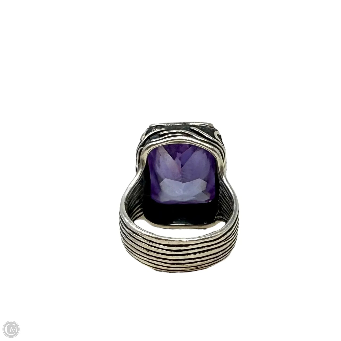 Lavender Fields Sterling Silver CZ Cocktail Ring By Silpada, Size: 10