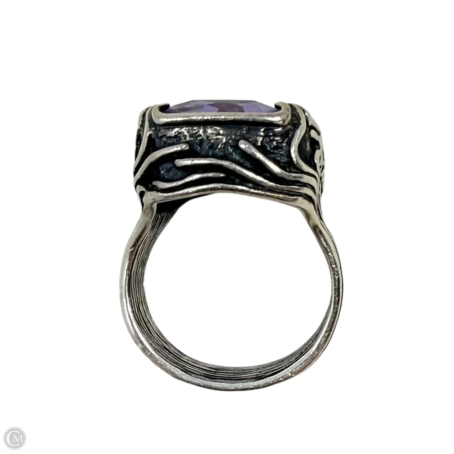 Lavender Fields Sterling Silver CZ Cocktail Ring By Silpada, Size: 10