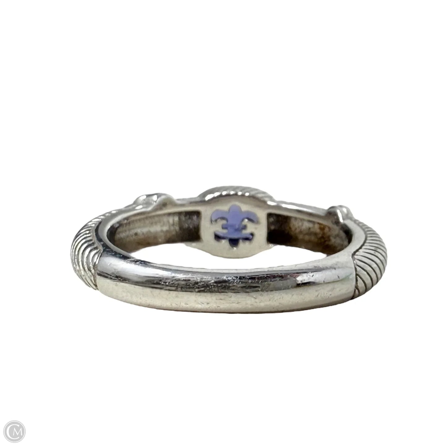 Sterling Silver & Bezel Set Iolite Solitaire Cable Ring Designer By Judith Ripka, Size: 9