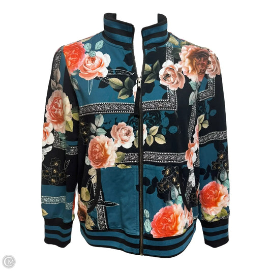 Rosabel Zip Jacket By Johnny Was In Floral Print, Size: M