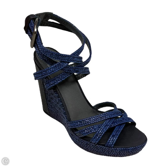 Platform Wedge Sandals Designer By Stuart Weitzman In Blue, Size: 8