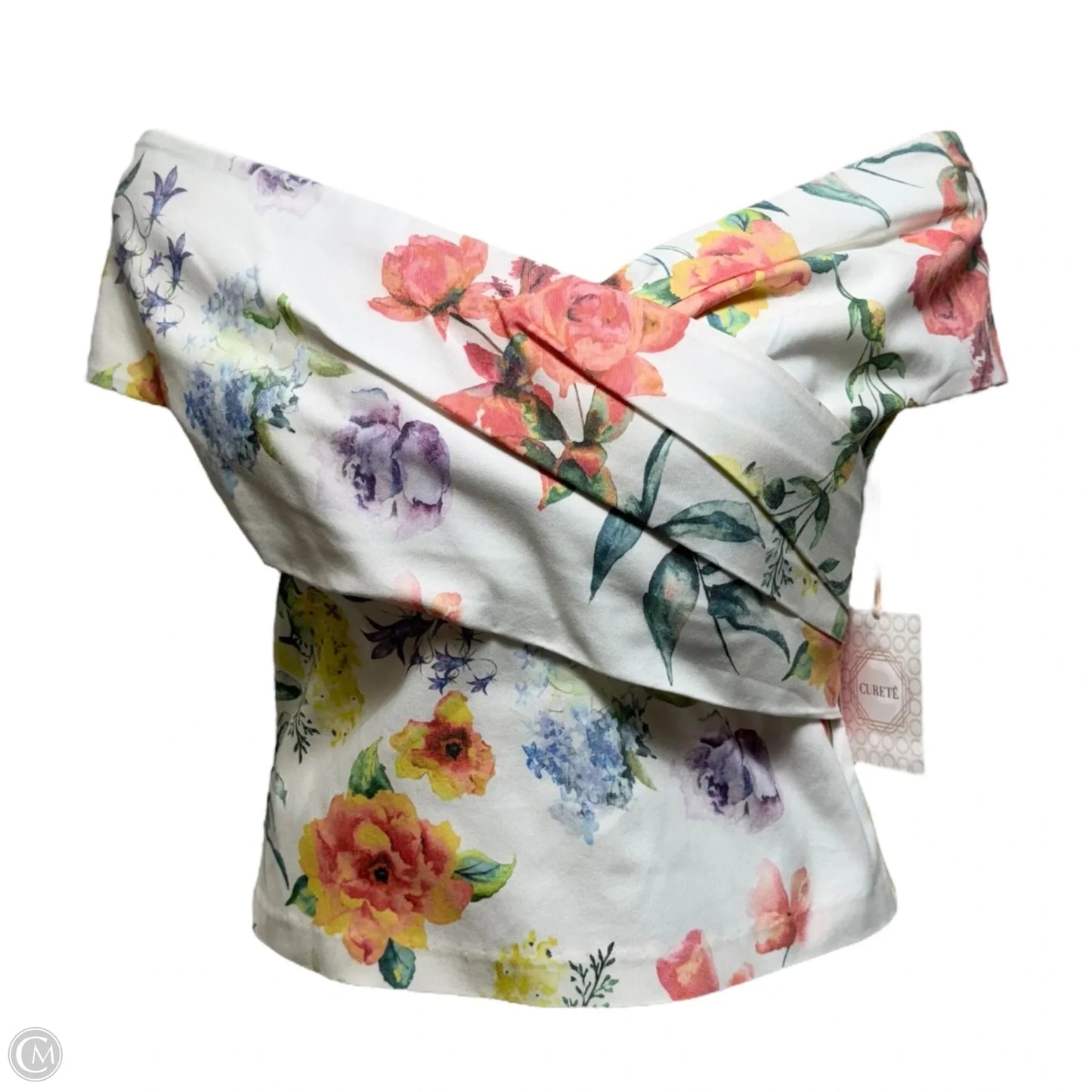 Off-The-Shoulder Top  By Curete In Floral Print, Size: 10