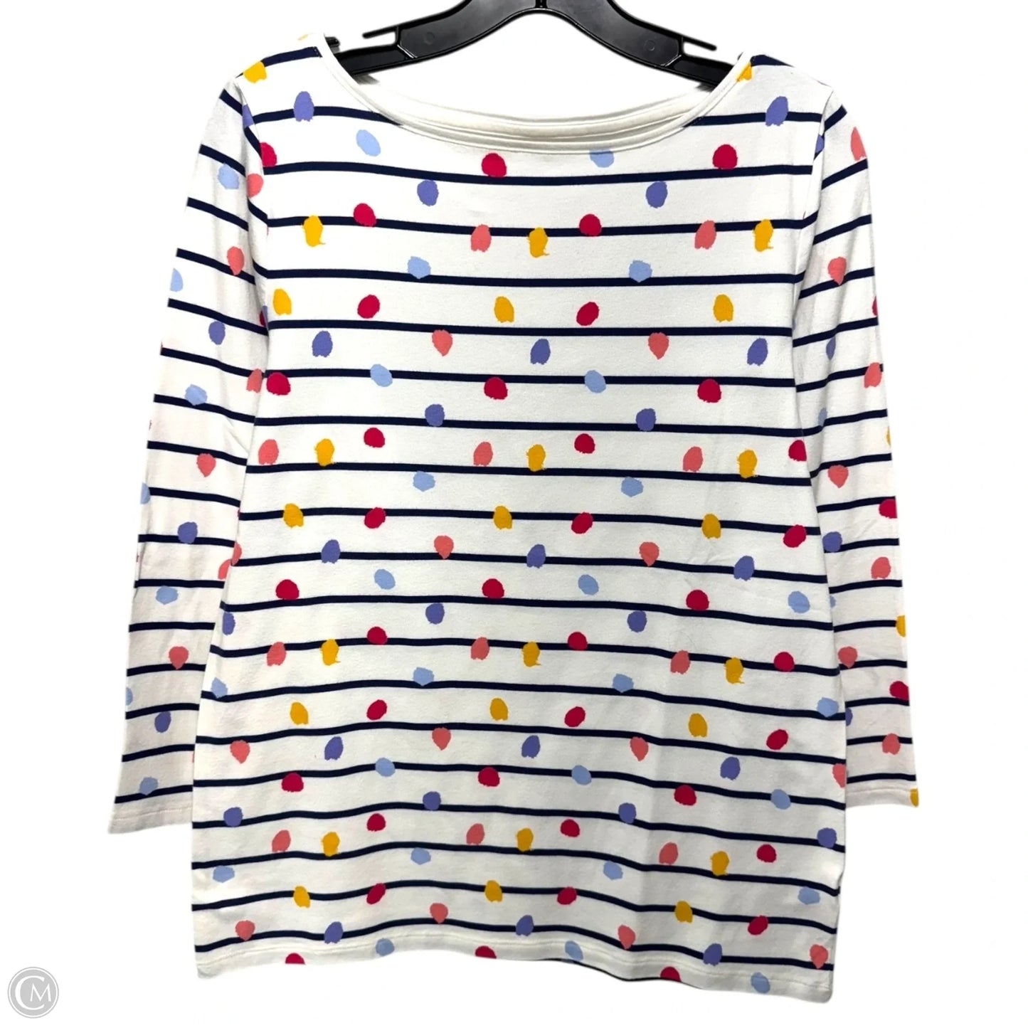 Top Long Sleeve By Talbots In Polkadot Pattern, Size: M