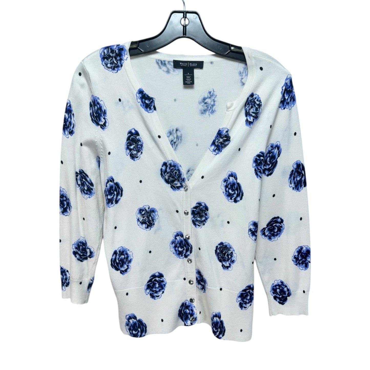 Sweater Cardigan By White House Black Market In Floral, Size: S