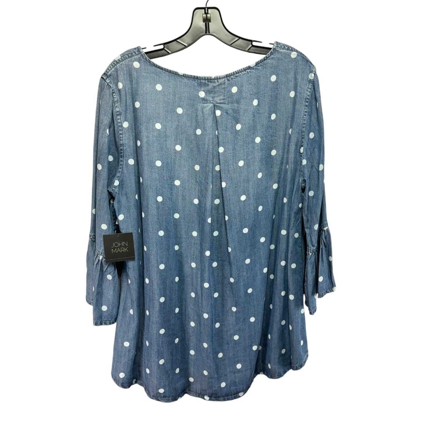 Tunic Long Sleeve By John Mark In Polkadot Pattern, Size: L