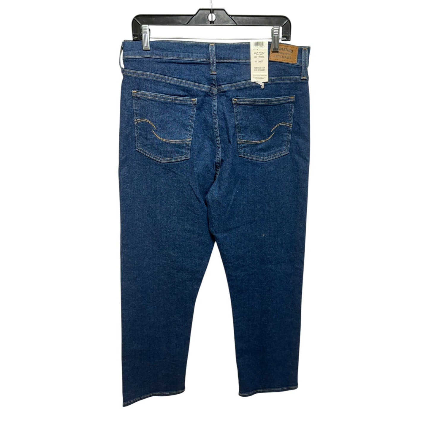 Jeans Straight By Levis In Blue Denim, Size: 14