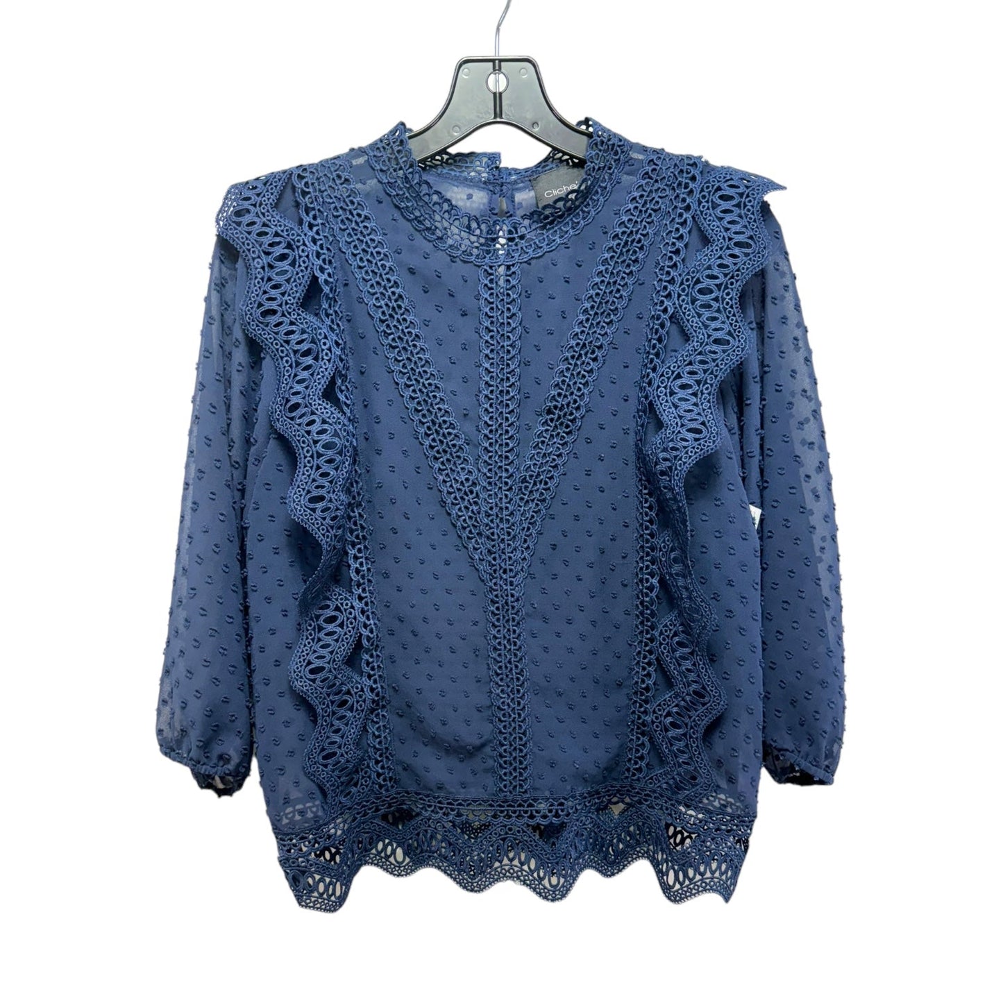 Top Long Sleeve By Cliche In Blue, Size: M