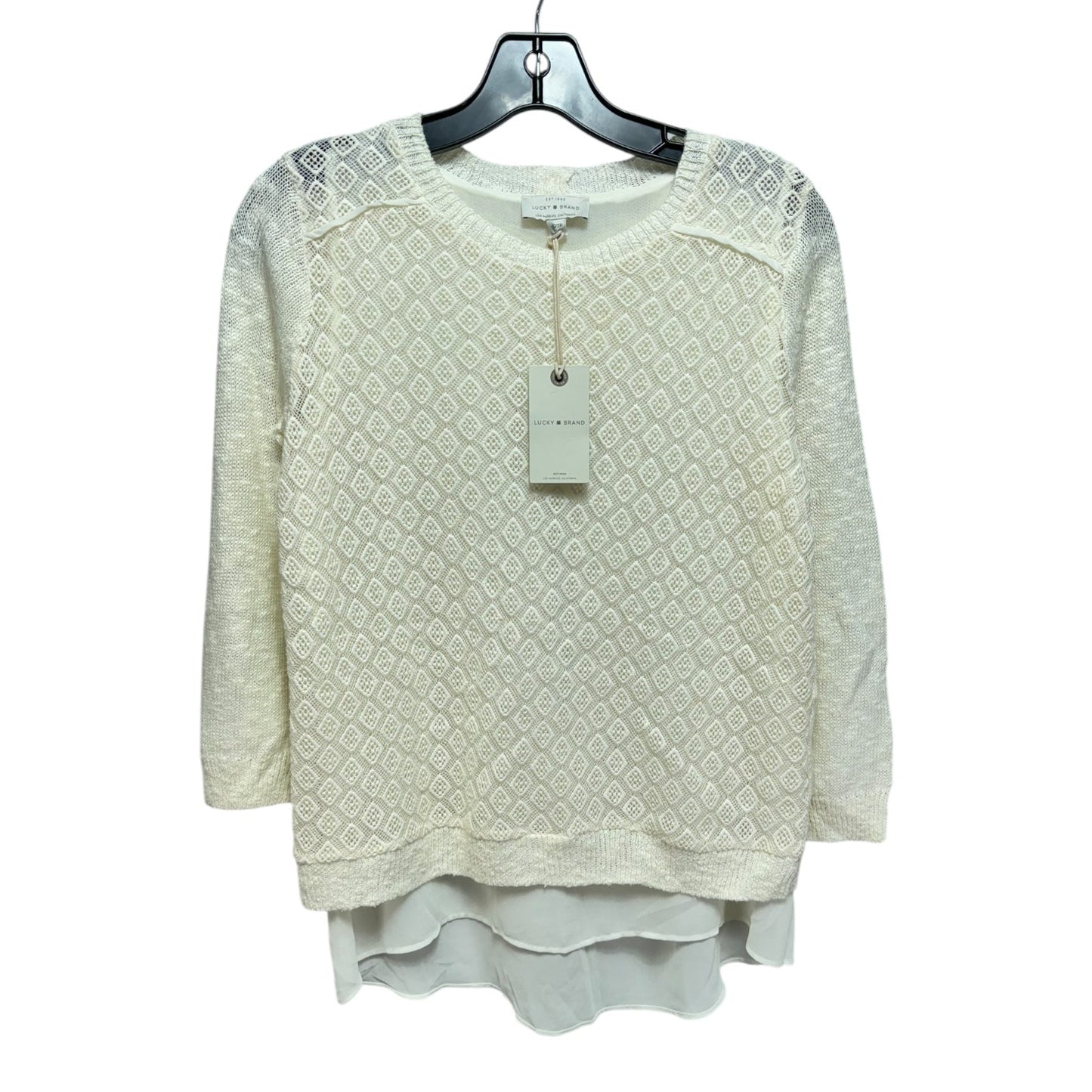 Top Long Sleeve By Lucky Brand In Cream, Size: Xs