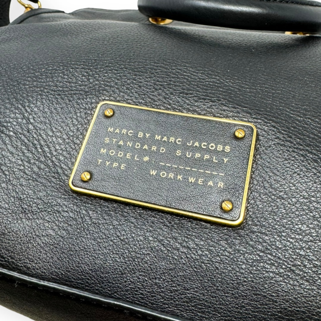 Pebbled Leather Satchel Handbag Designer Marc By Marc Jacobs, Size Large