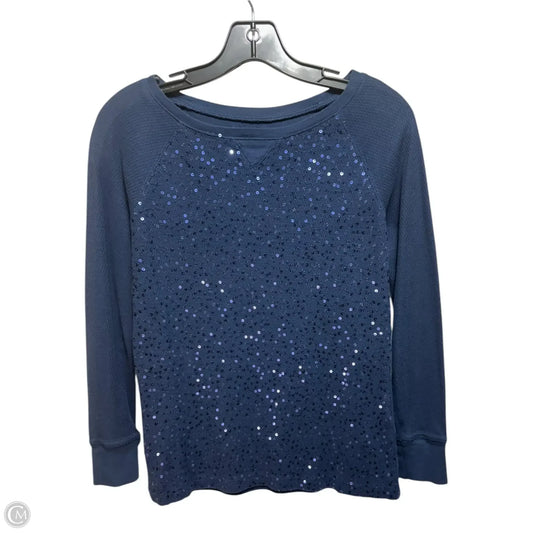 Top Long Sleeve By Chaps In Navy, Size: S