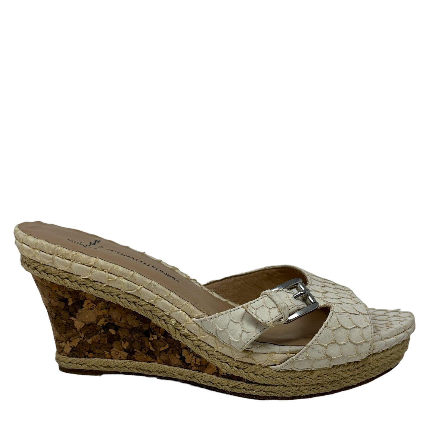 Python Print Cork Heel Wedge Mules By Lisa for Donald Pliner  Size: 8.5