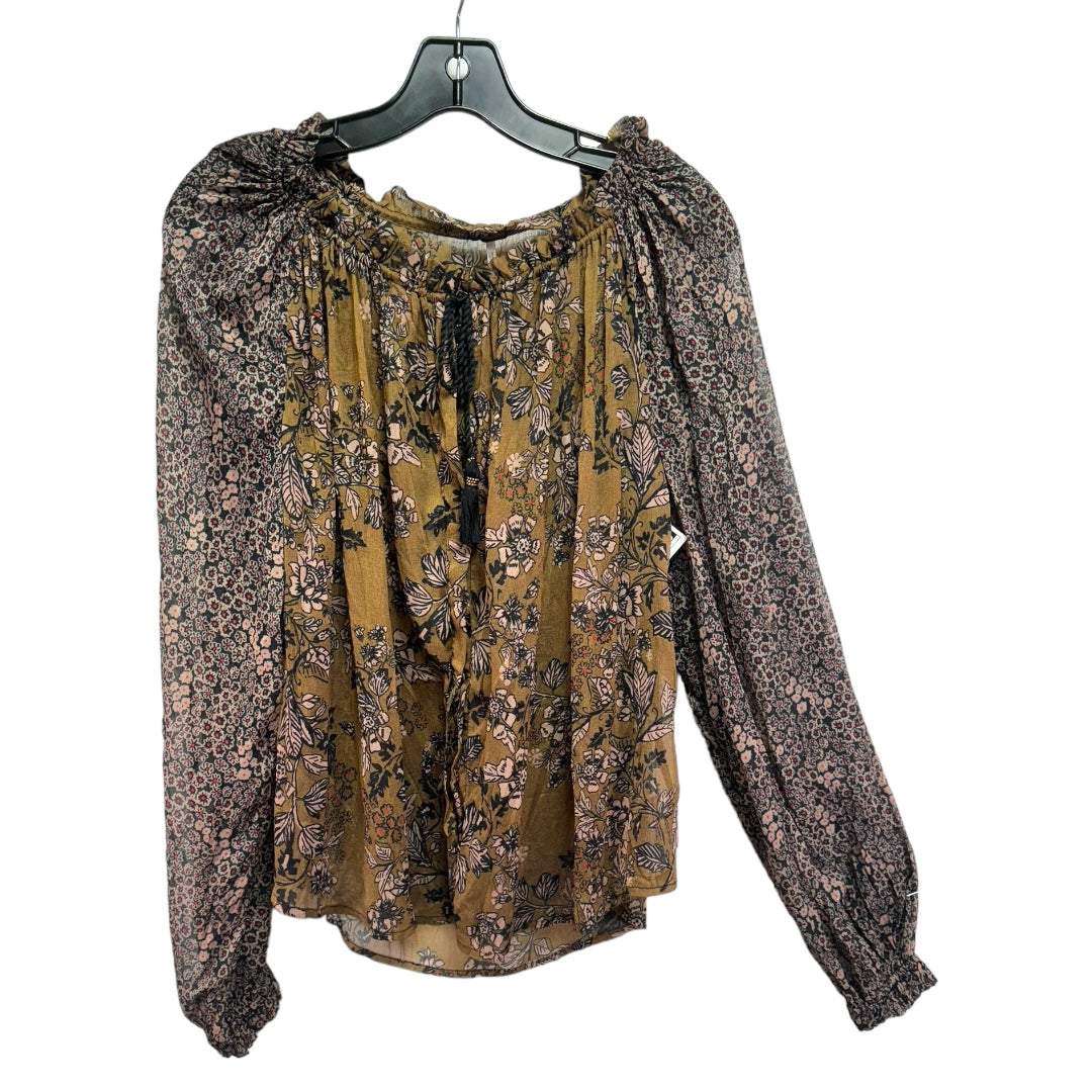 Hendrix Printed Top By Free People In Black Floral, Size: XS