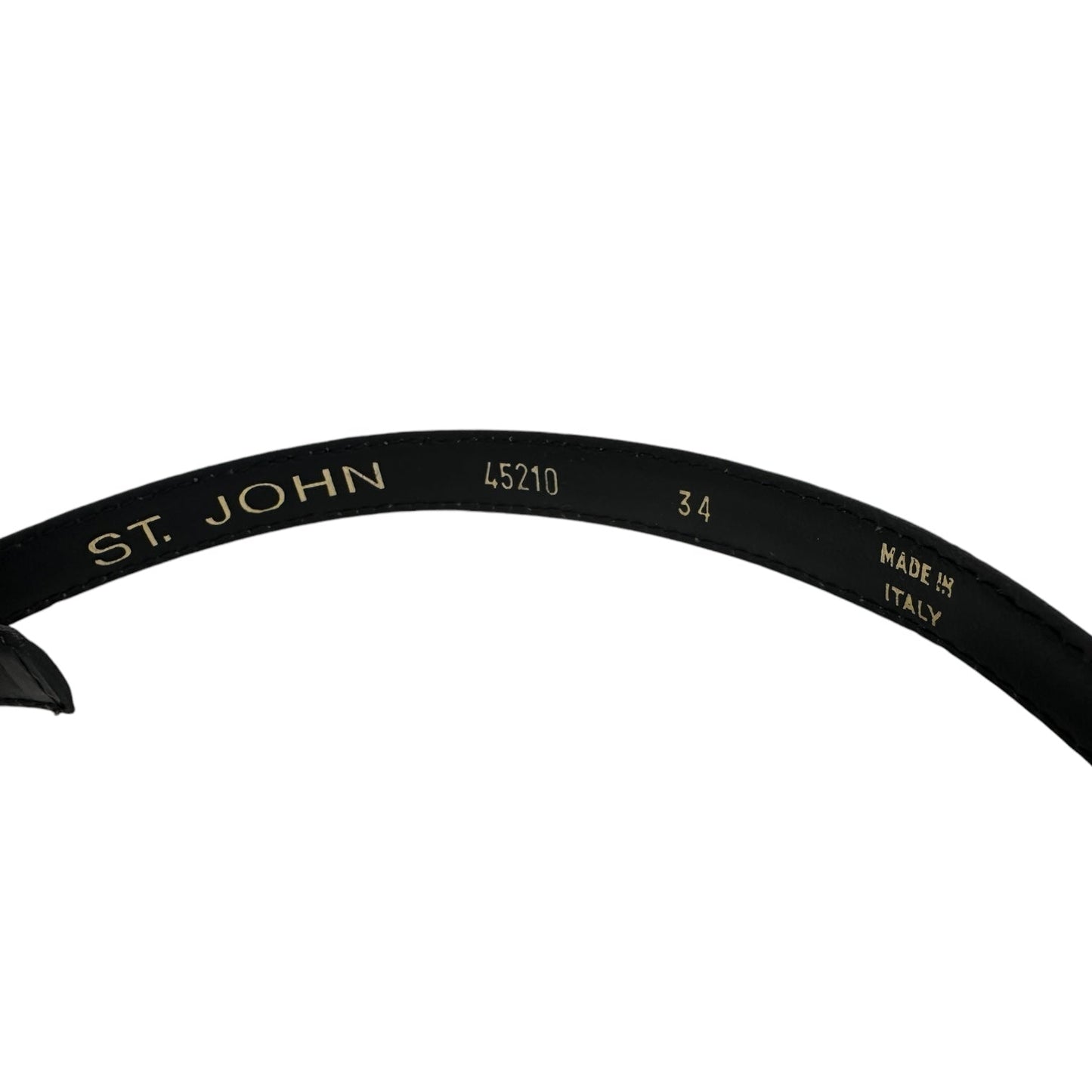 Adjustable Leather Belt with Gold Tone Chain Clasp Made In Italy Designer By St John Collection