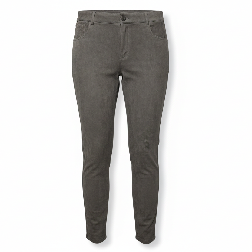 Mercer Suede-Front Skinny Pants Designer By Lafayette 148 In Grey, Size: 2