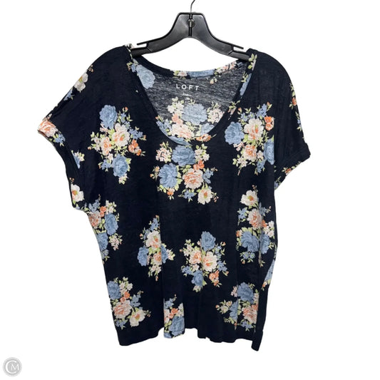 Linen Top Sleeveless By Loft In Floral Print, Size: Xl