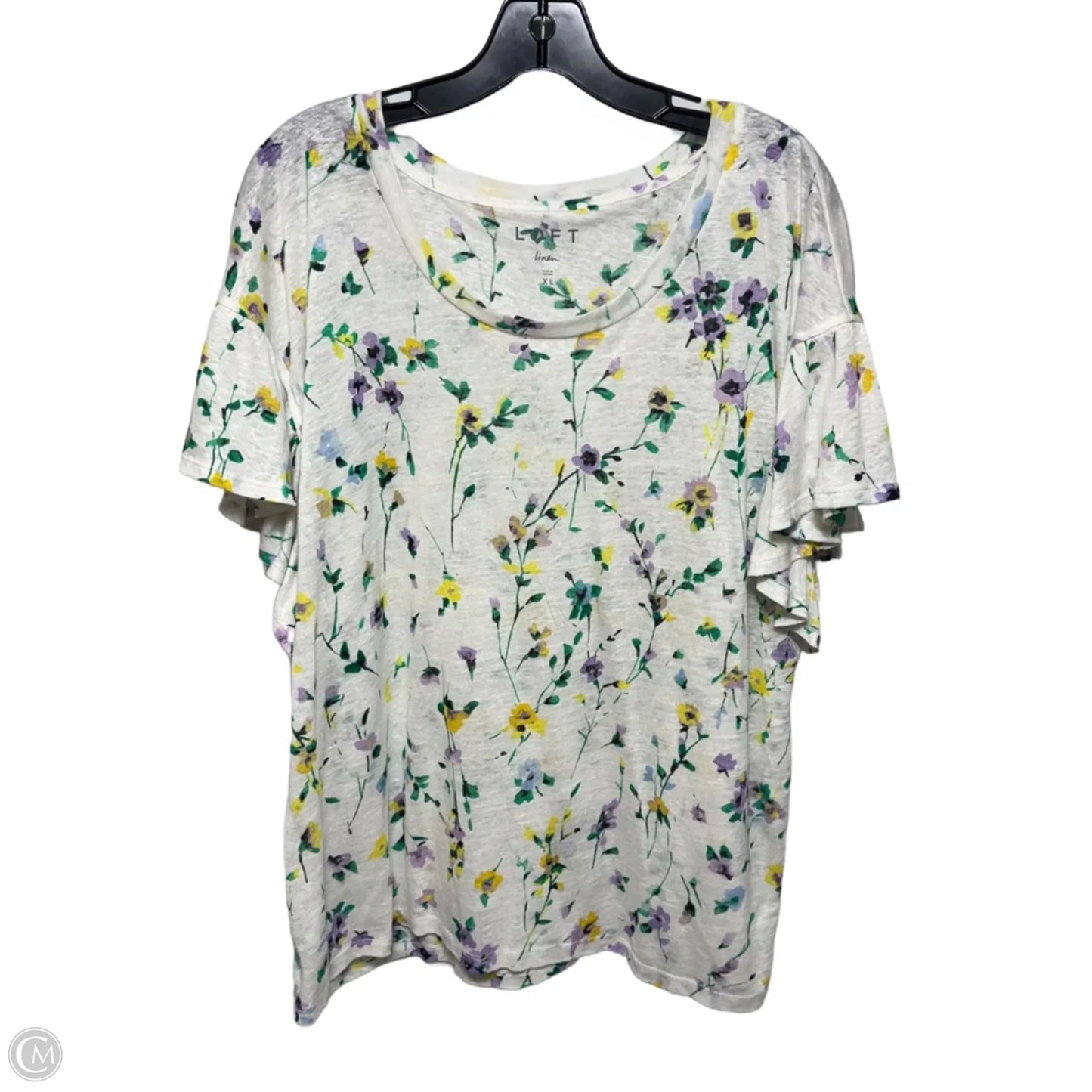 Linen Top Sleeveless By Loft In Floral Print, Size: Xl