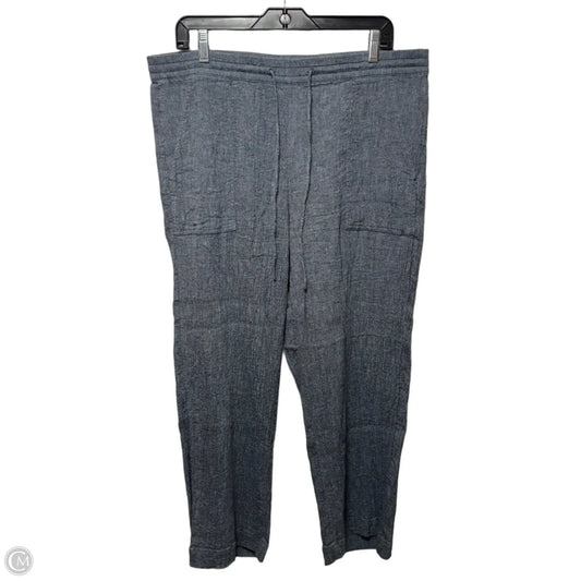 Linen Blend Pants By Pure Jill In Blue, Size: L