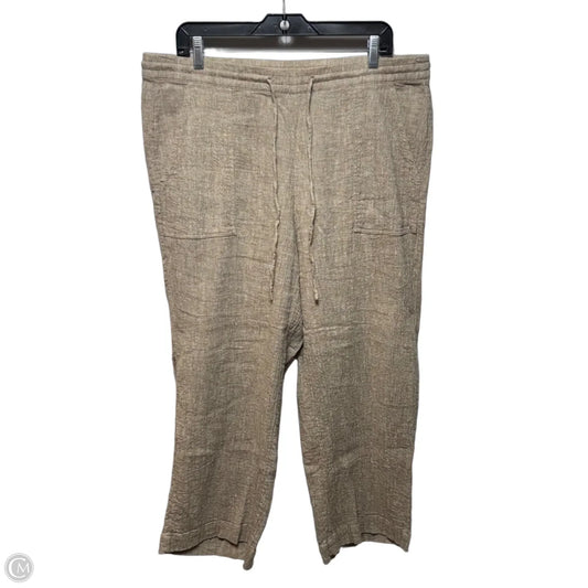 Linen Blend Pants By Pure Jill In Tan, Size: L