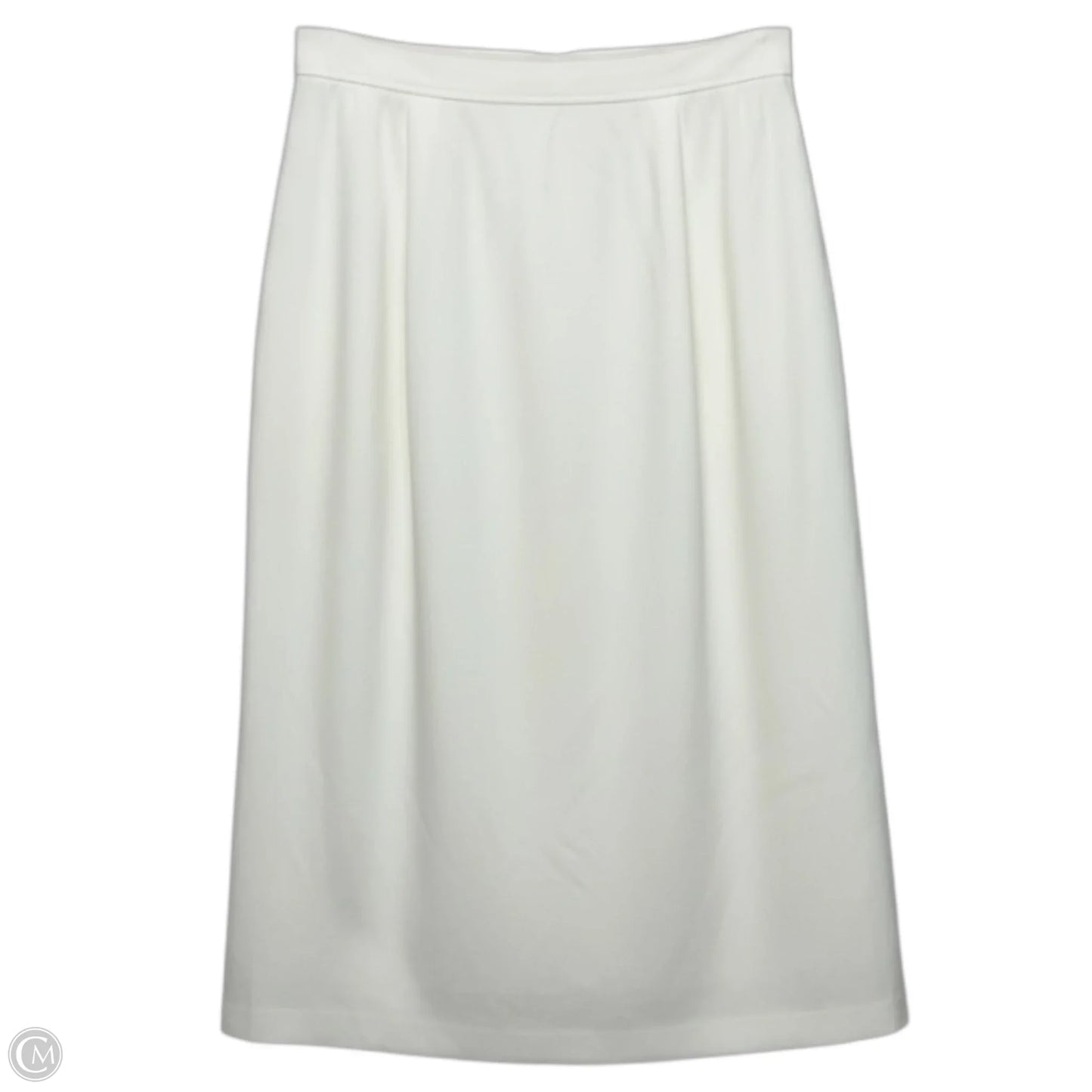 Belted Cotton A Line Midi Skirt With Front Pockets Designer By Lafayette 148 In White, Size: 4