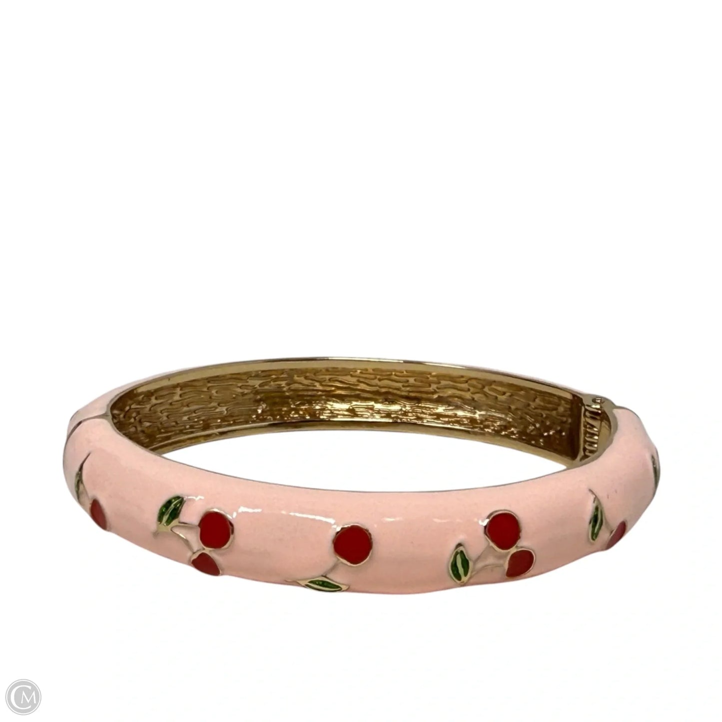 Red Cherry Enamel Bangle Bracelet