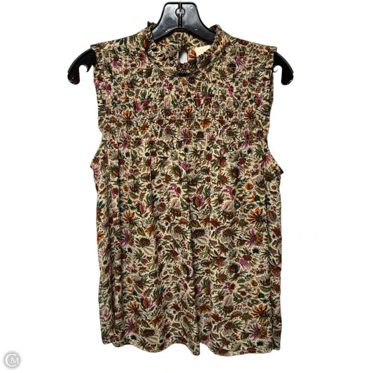 Top Sleeveless By Maeve In Floral Print, Size: 4