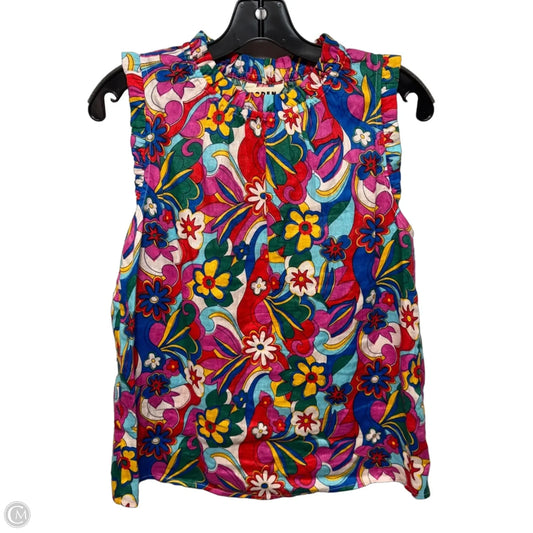 Linen Top Sleeveless By Boden In Multi-colored, Size: 4