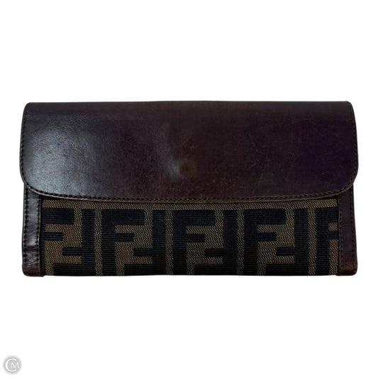 AS IS Zucca Wallet Luxury Designer By Fendi, Size: Medium