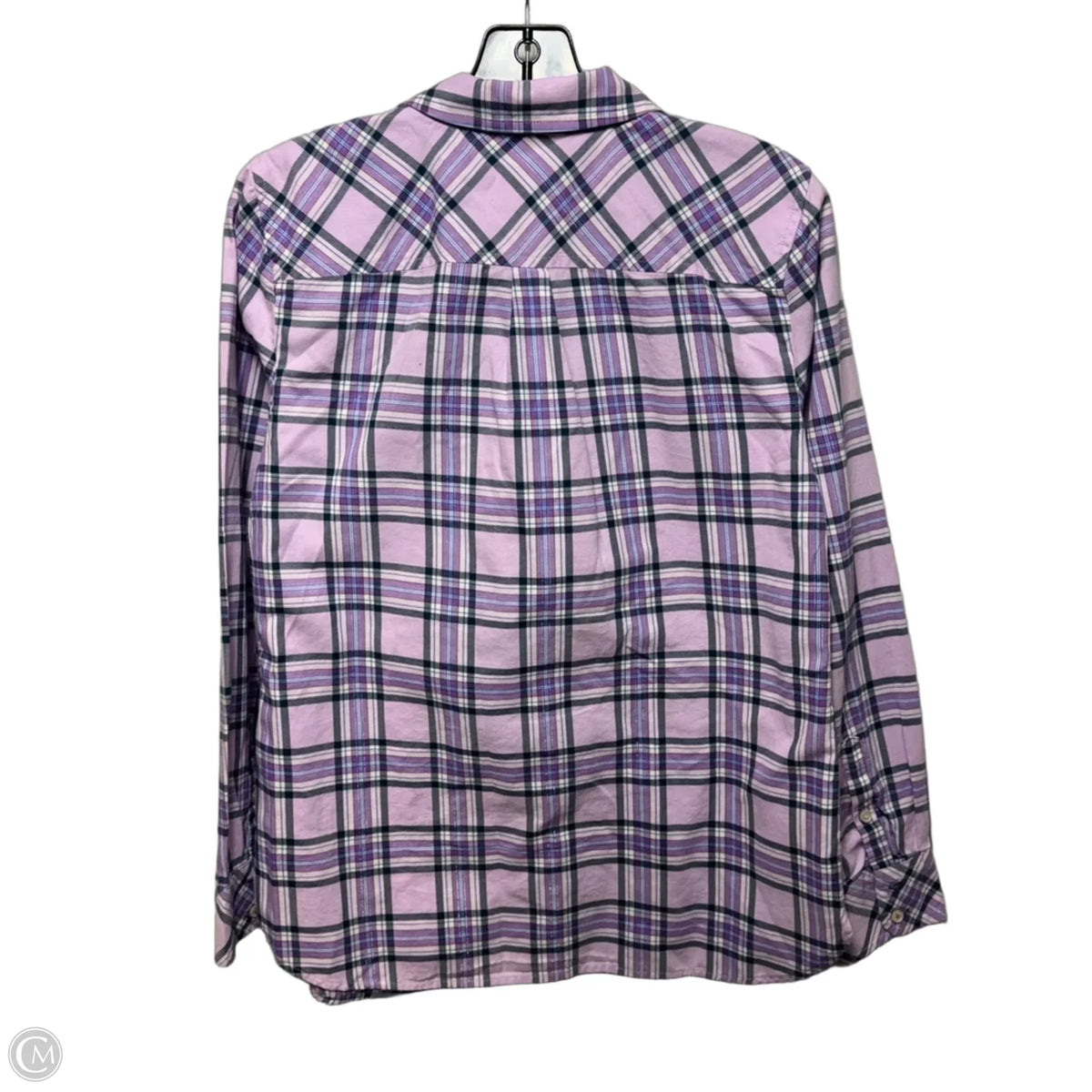 Top Long Sleeve By Talbots In Plaid Pattern, Size: S