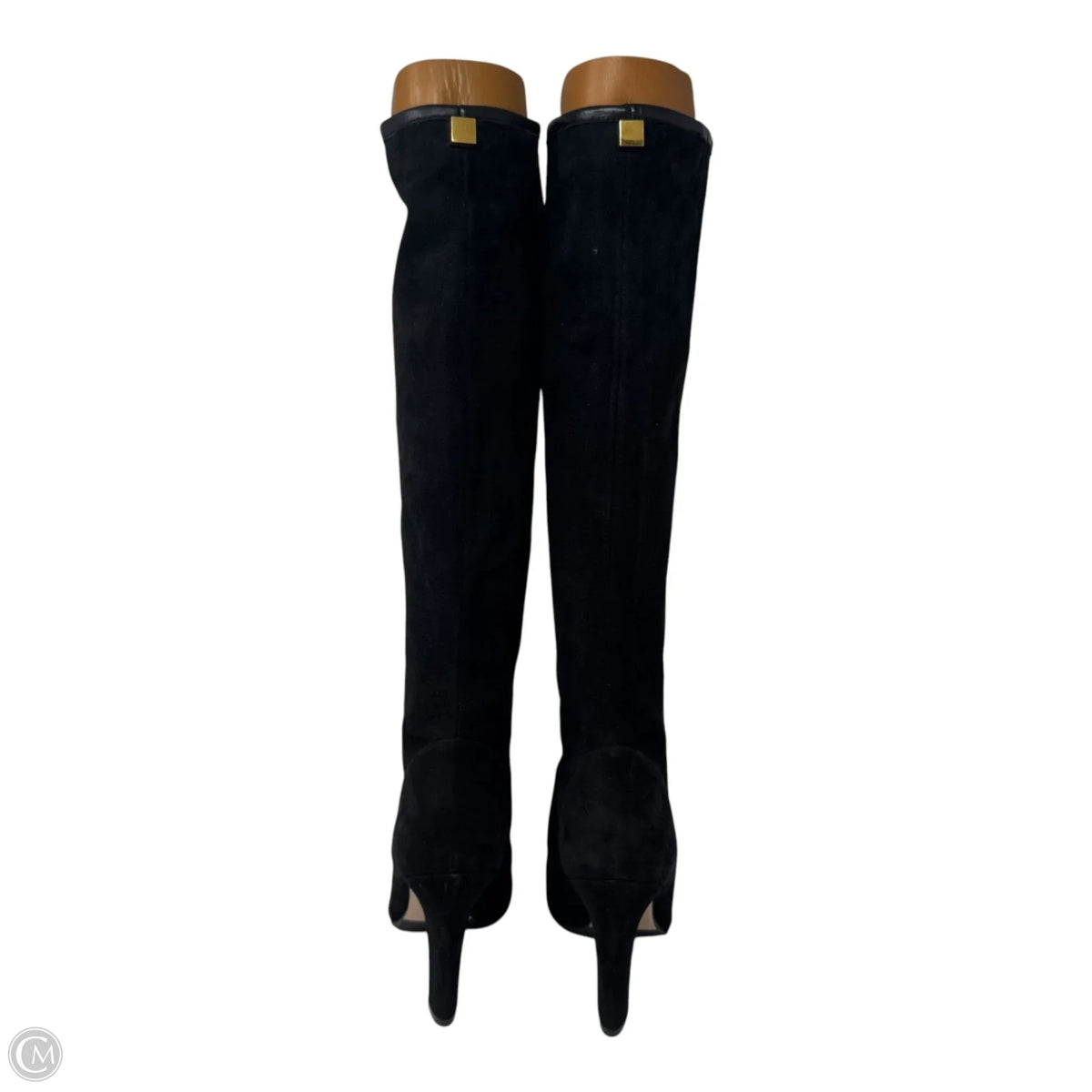 Charlie Devon Suede Knee High Boots Designer By Stuart Weitzman In Black, Size: 7.5