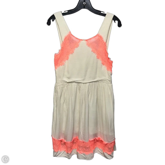 Lace Trim Dress Casual Short By Free People In Cream & Orange, Size: 6