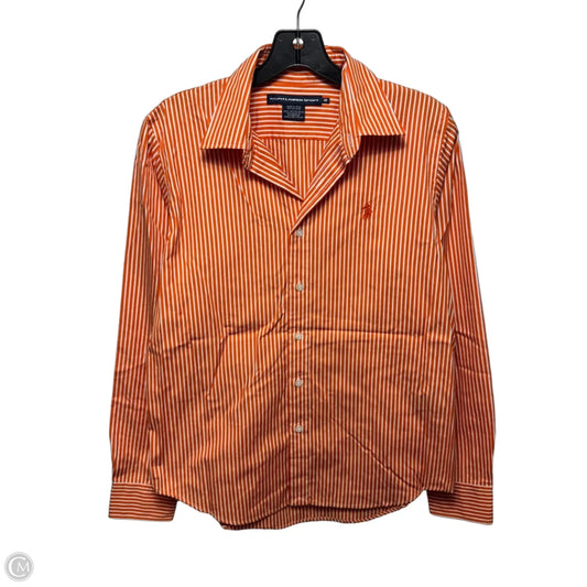 Top Long Sleeve By Ralph Lauren  Sport Blue Label In Striped Pattern, Size: 12