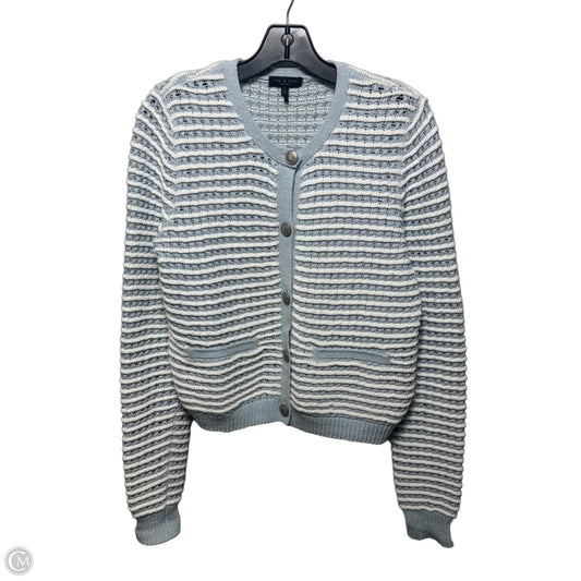 Sweater Cardigan By Rag And Bone In Blue & White, Size: S