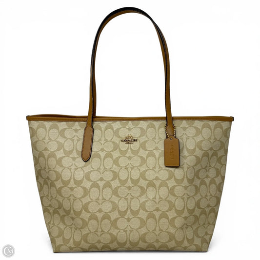City Tote In Signature Canvas Light Khaki/Luggage
Designer By Coach, Size: Large