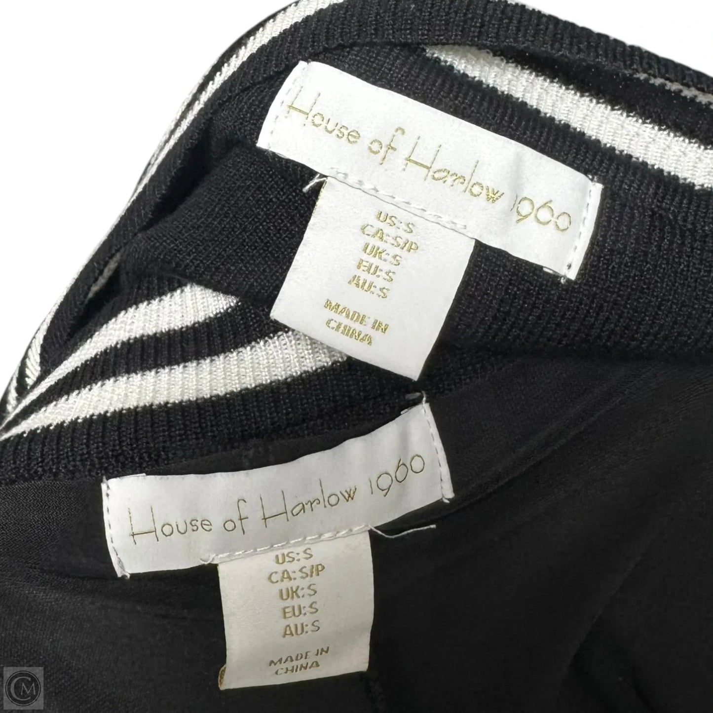 Knit Sweater & Skirt Set By House Of Harlow In Black & White, Size: S