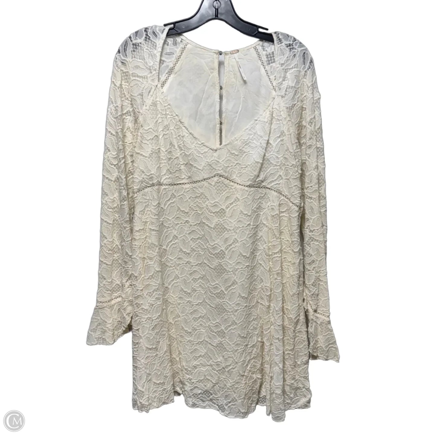Lace Tunic 3/4 Sleeve By Free People In Cream, Size: L