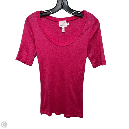 Top Short Sleeve By Michael Stars for Anthropologie In Pink, Size: Xs