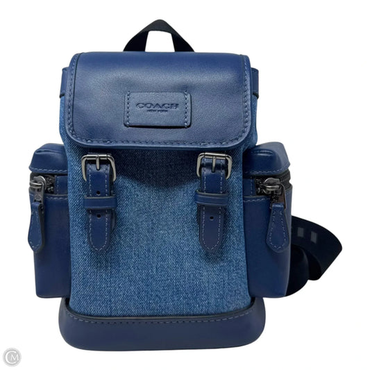 Sprint Denim Sling Bag Designer By Coach, Size: Small