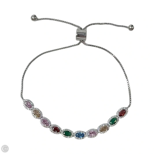 Multi Oval Cubic Zirconia Adjustable Slider Bracelet By Brilliance