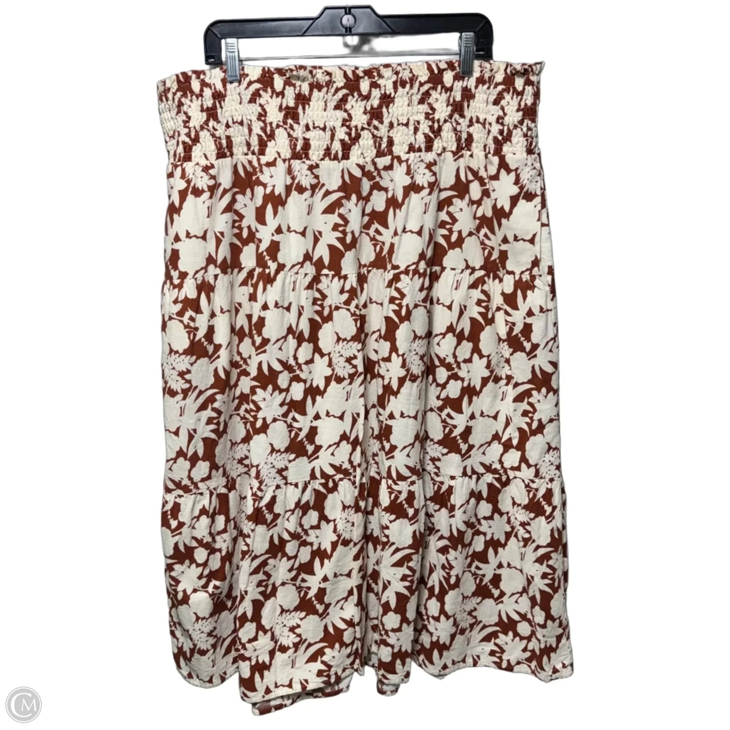 Skirt Midi By Universal Thread In Brown & White, Size: 1x