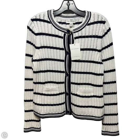 Sweater Cardigan By Free Assembly In Blue & White, Size: M
