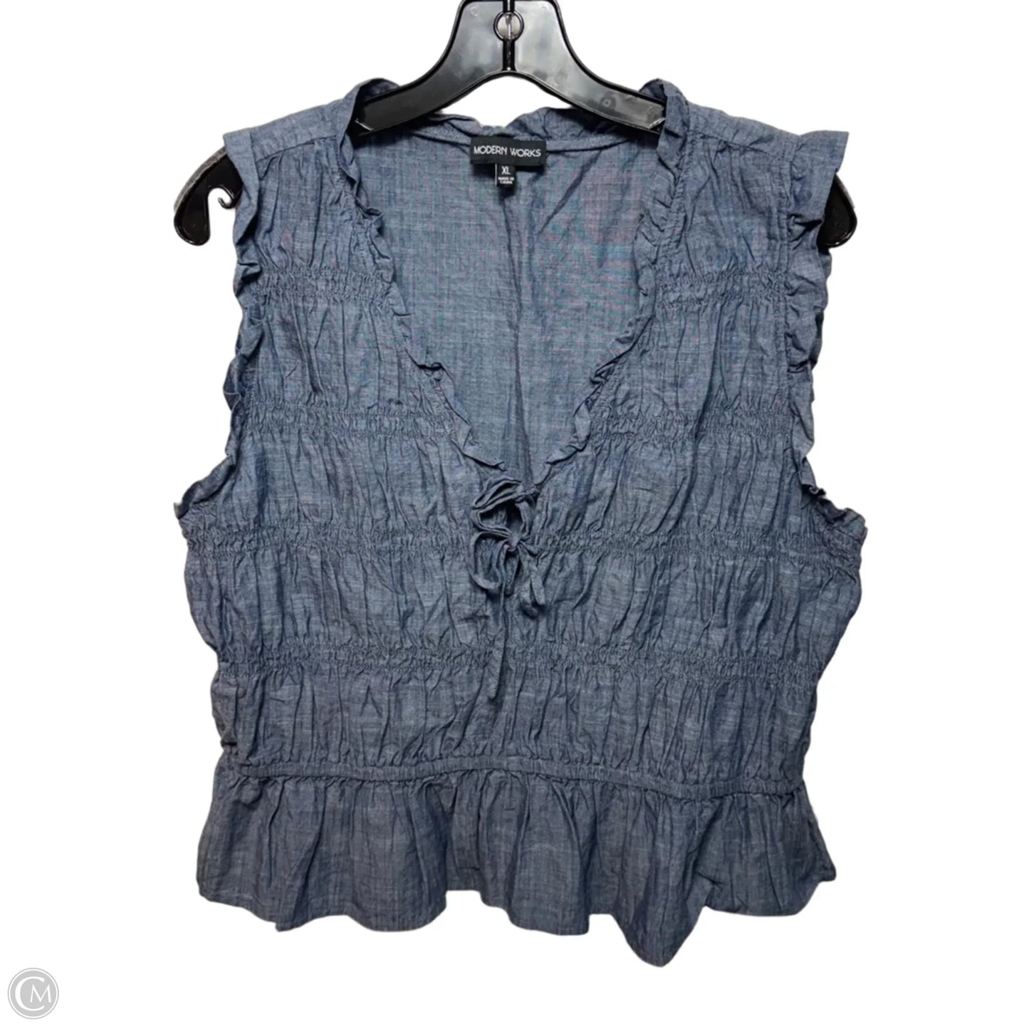 Top Sleeveless By Modern Works In Blue, Size: Xl
