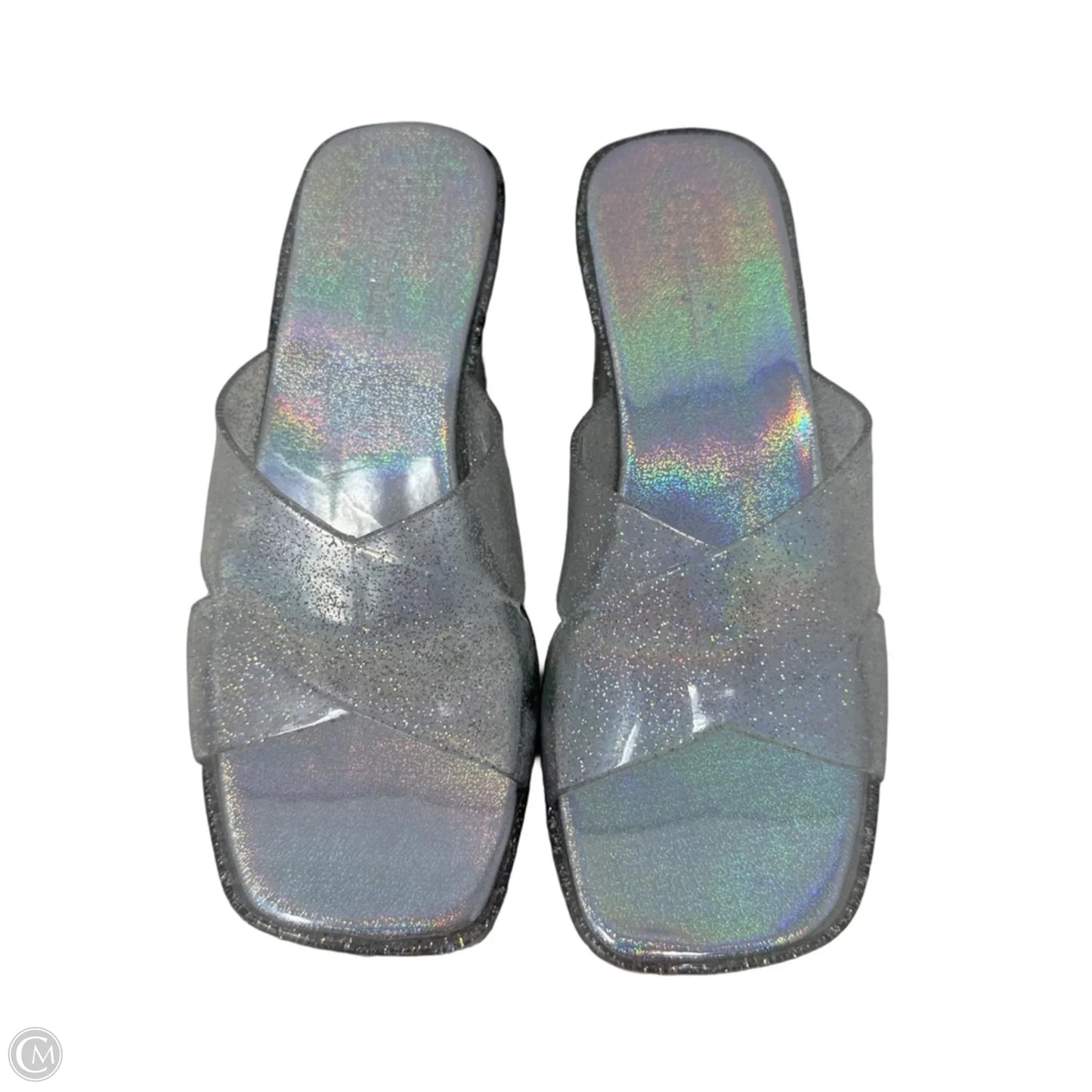 Bubblegum Heeled Slide Sandals By Jeffrey Campbell In Clear, Size: 7 (EU 38)