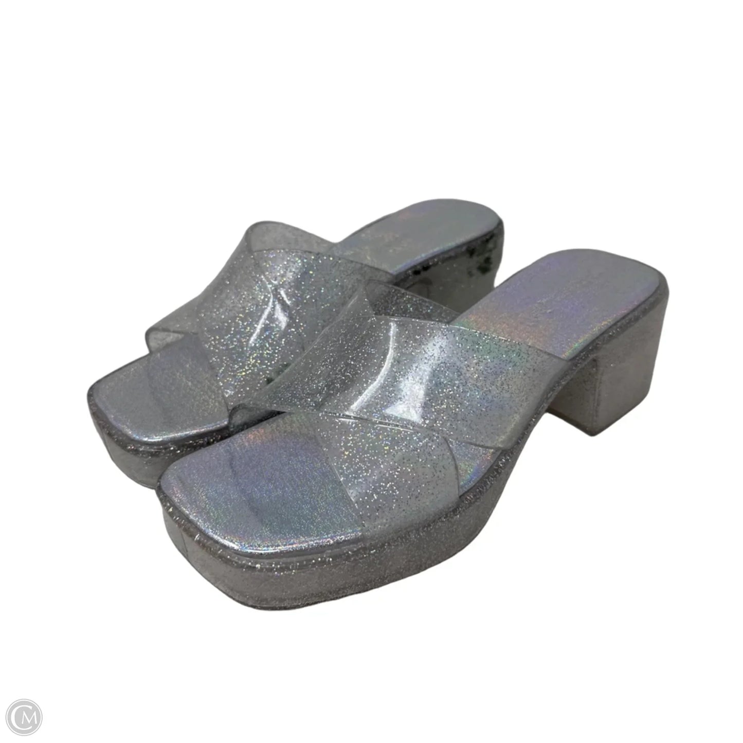 Bubblegum Heeled Slide Sandals By Jeffrey Campbell In Clear, Size: 7 (EU 38)