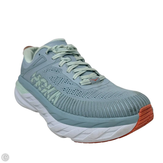 One Bondi 7 Running Shoes By Hoka In Blue & Green, Size: 9.5